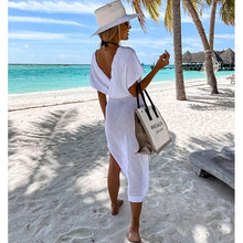 Load image into Gallery viewer, White Crochet Tunic Bikini Cover-ups
