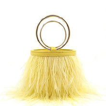 Load image into Gallery viewer, Shoulder portable chain bag imported ostrich feather bag ring
