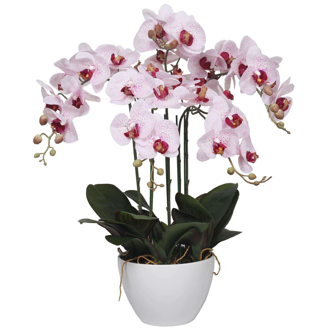 66cm Multi Stem Pink Butterfly Artificial Potted Orchid