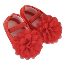 Load image into Gallery viewer, Girls Shoes Big Chiffon Flower Baby Elastic Band
