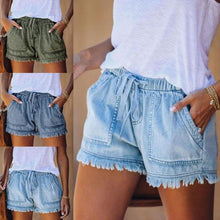 Load image into Gallery viewer, High Waisted Shorts Jeans Plus Size Denim Shorts - HOUSE OF MAGNOLIAS 
