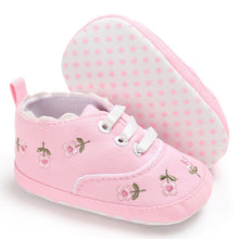 Load image into Gallery viewer, Newborn Infant Baby Girls shoes  Floral Crib Shoes
