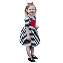 Load image into Gallery viewer, Toddler Kids Baby Girls dress lovely Heart Striped
