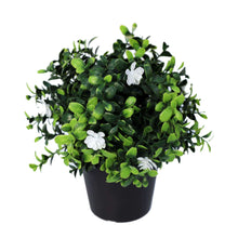 Load image into Gallery viewer, Small Potted Artificial Flowering Boxwood Plant UV Resistant 20cm
