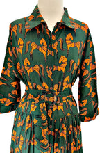 Load image into Gallery viewer, Tiered Shirtmaker Trojan Olive Dress - HOUSE OF MAGNOLIAS Cotton, green, Print, women&#39;s fashion
